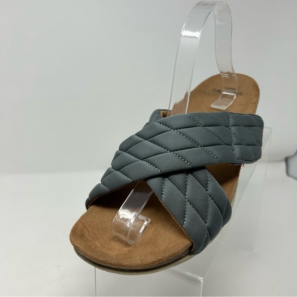 Earth Origins Oceana Blue Gray Slip On Puffy Pillow Textured Sandals Size 10 W - Picture 2 of 11
